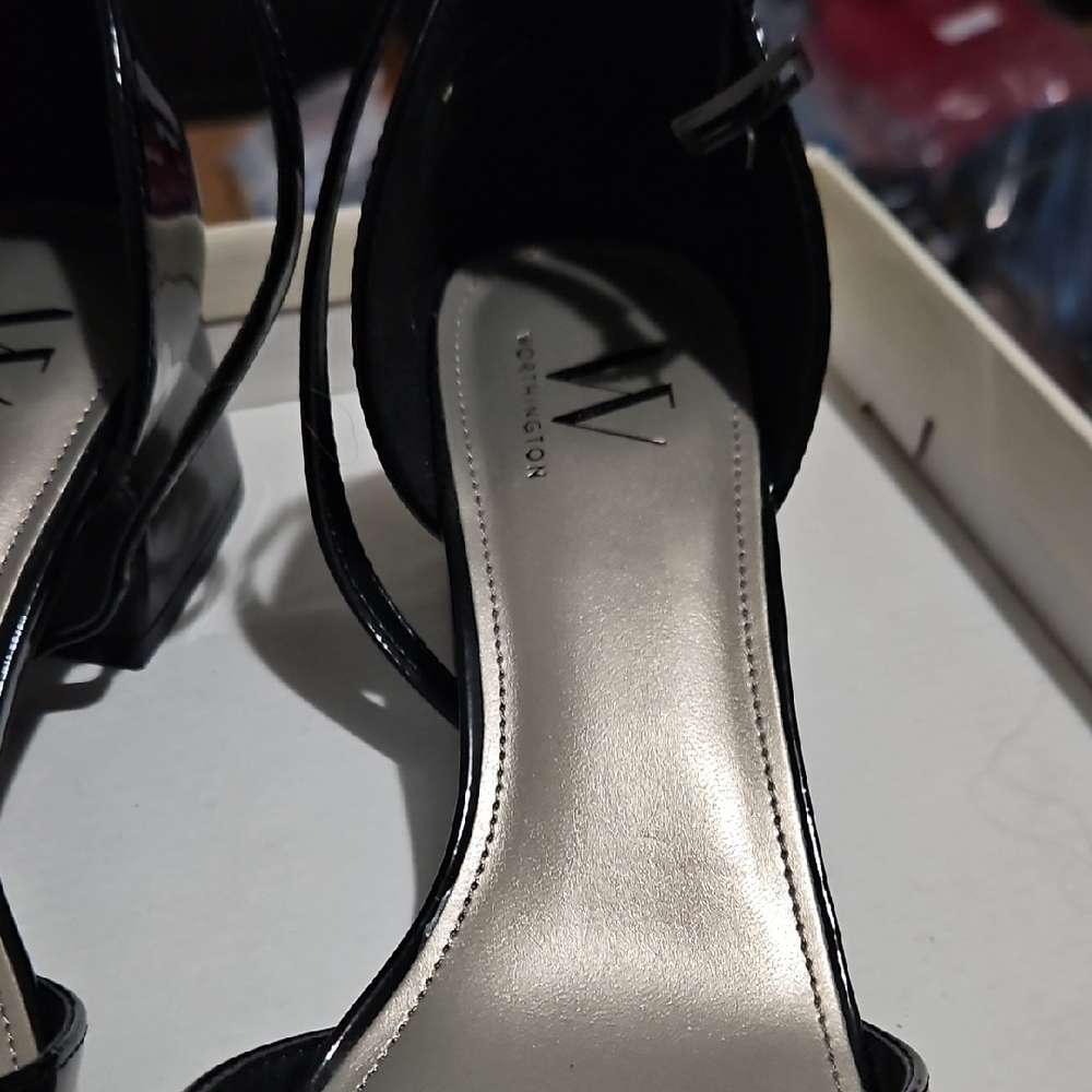 Worthington Black Strappy Block Heels - Picture 4 of 5